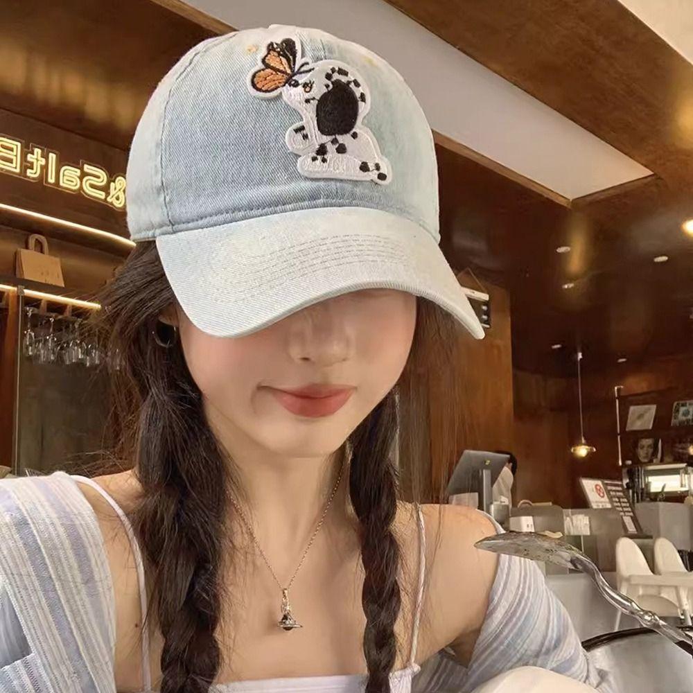 Spotted Dog Denim Baseball Hat Cartoon Canvas Sun Hat Simple Embroidery Baseball Cap Girl
Spotted Dog Denim Baseball Hat Cartoon Canvas Sun Hat Simple Embroidery Baseball Cap Girl
