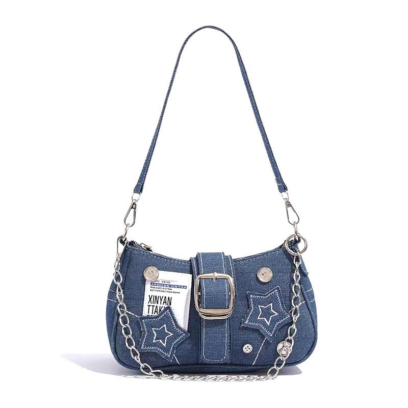 Women S Handbags Denim Stars Pattern Cool Girls Y2K Underarm Bag Canvas Female Small Shoulder Bags Chain Tote Bag синій
Women S Handbags Denim Stars Pattern Cool Girls Y2K Underarm Bag Canvas Female Small Shoulder Bags Chain Tote Bag синій