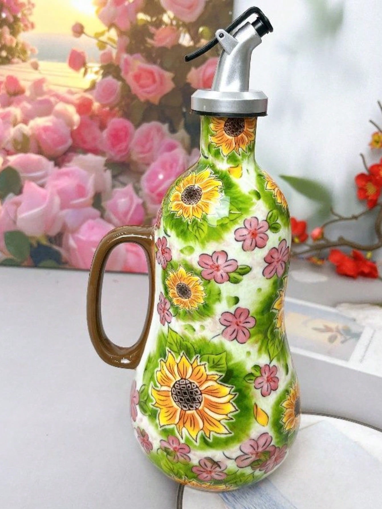 Flowers Plants Ceramic Olive Oil Bottle Soy Sauce Vinegar Multifunctional Kitchen Seasoning Drainage Bottle Kitchen Accessories
Flowers Plants Ceramic Olive Oil Bottle Soy Sauce Vinegar Multifunctional Kitchen Seasoning Drainage Bottle Kitchen Accessories