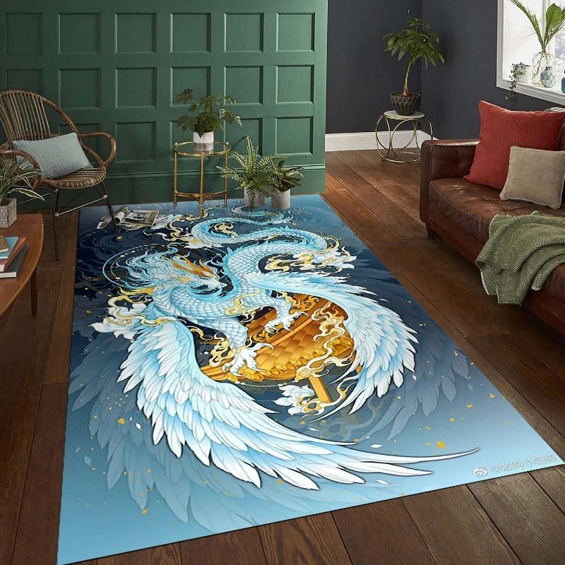 Mythical Beast Carpet Mat Rug Dragon Phoenix Home Decoration Living Room Art Floor Mat with Golden Architecture Flaming Pattern 40X60CM
Mythical Beast Carpet Mat Rug Dragon Phoenix Home Decoration Living Room Art Floor Mat with Golden Architecture Flaming Pattern 40X60CM