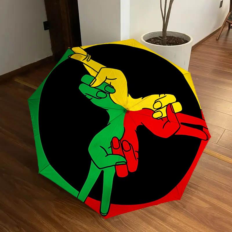 1pc Rasta Hand Sign Automatic Umbrella | Portable Foldable 8-Rib Manual Open, Cute Halloween & Christmas Gift for Outdoor, Casual Accessory, Durable C
1pc Rasta Hand Sign Automatic Umbrella | Portable Foldable 8-Rib Manual Open, Cute Halloween & Christmas Gift for Outdoor, Casual Accessory, Durable C