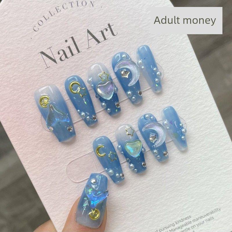 Handmade Children Wear Nail Girl Ocean Diamond Nail Patch Children Mermaid Mother and Daughter Parent-Child Nail Piece Blue adult medium M
Handmade Children Wear Nail Girl Ocean Diamond Nail Patch Children Mermaid Mother and Daughter Parent-Child Nail Piece Blue adult medium M