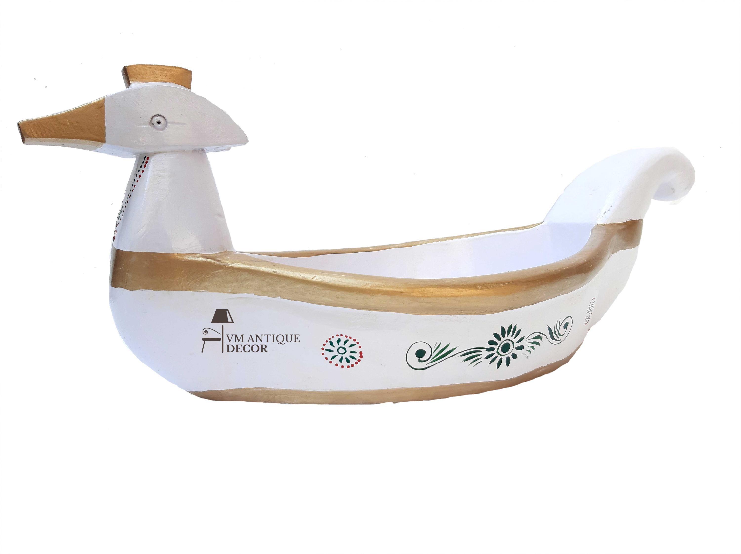Handcrafted Decorative Wooden Swan Bowl White & Gold Finish (40 cm) , Artisanal Swan-Shaped Decorative Bowl 40×18×12 cm Traditional Bowl
Handcrafted Decorative Wooden Swan Bowl White & Gold Finish (40 cm) , Artisanal Swan-Shaped Decorative Bowl 40×18×12 cm Traditional Bowl