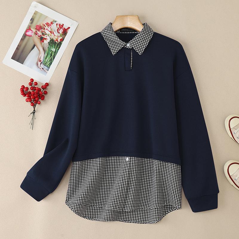 ZANZEA Женский повседневный пуловер с клетчатым принтом, пэчворком, отложным воротником и длинным рукавом для осени 2XL тёмно-синий
ZANZEA Женский повседневный пуловер с клетчатым принтом, пэчворком, отложным воротником и длинным рукавом для осени 2XL тёмно-синий