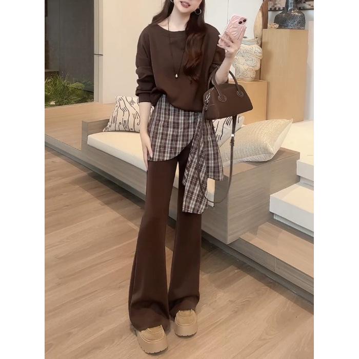 Elegant Korean Style Two-Piece Set: Off-Shoulder Sweatshirt & Micro-Flare Pants for Spring/Autumn 2026 Small
Elegant Korean Style Two-Piece Set: Off-Shoulder Sweatshirt & Micro-Flare Pants for Spring/Autumn 2026 Small