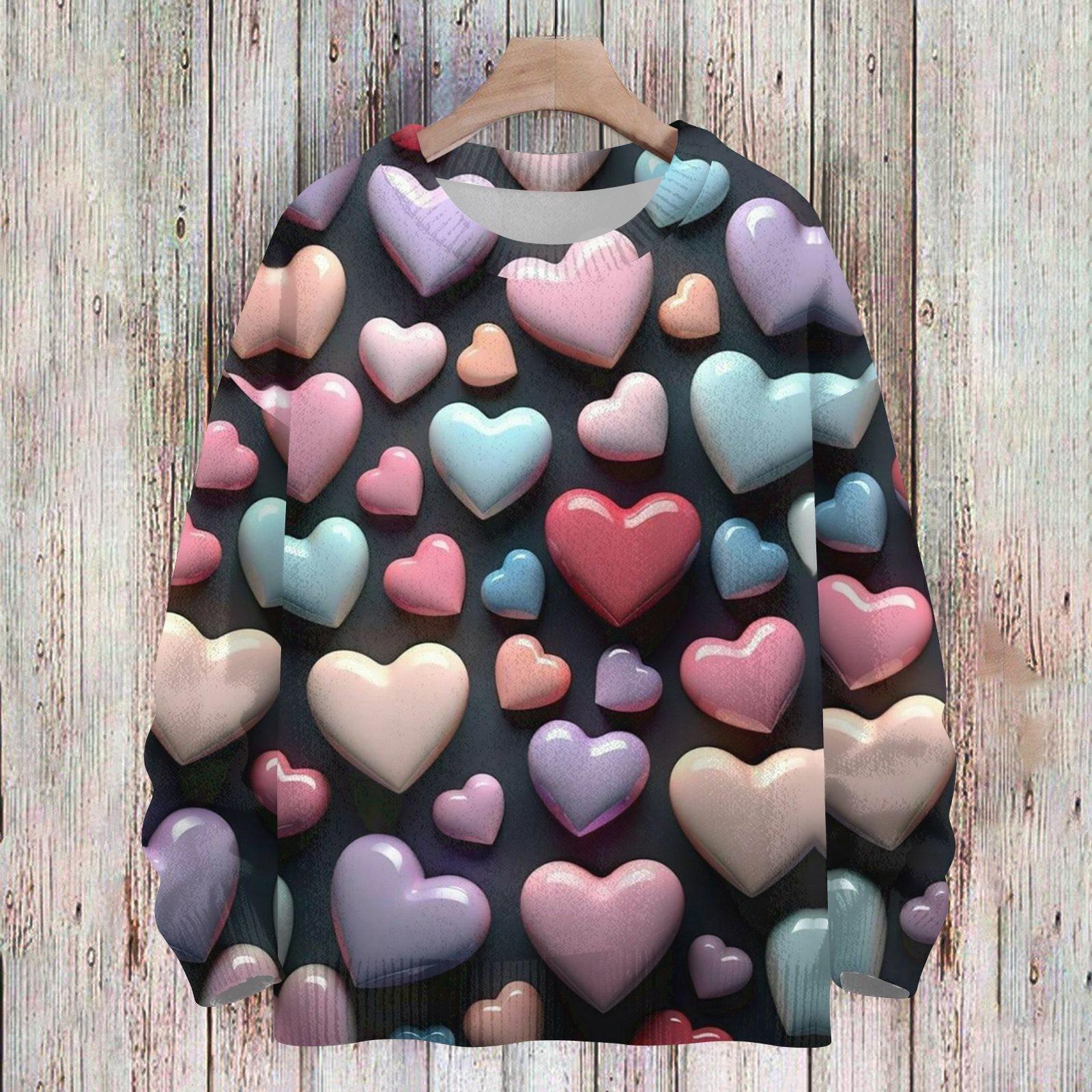 Женская мода круглый вырез повседневный длинный рукав с принтом ко Дню святого Валентина шерстяной трикотажный топ XXL
Женская мода круглый вырез повседневный длинный рукав с принтом ко Дню святого Валентина шерстяной трикотажный топ XXL