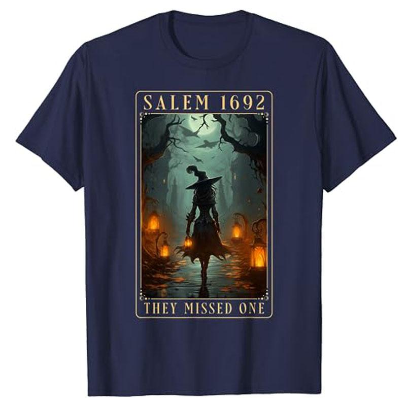 Salem 1692 They Missed One Halloween Witch Trials Women T-Shirt Horror Witchy Wicca Outfit Sarcastic Tee Fall Autumn Costume Top 4XL
Salem 1692 They Missed One Halloween Witch Trials Women T-Shirt Horror Witchy Wicca Outfit Sarcastic Tee Fall Autumn Costume Top 4XL