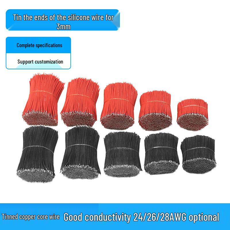 Ultra-Soft Silicone Tin-Plated High-Temperature Wire for Lithium Batteries, 24-28 AWG 28AWG Red 20mm Tinned Ends (Bag of 1000)
Ultra-Soft Silicone Tin-Plated High-Temperature Wire for Lithium Batteries, 24-28 AWG 28AWG Red 20mm Tinned Ends (Bag of 1000)