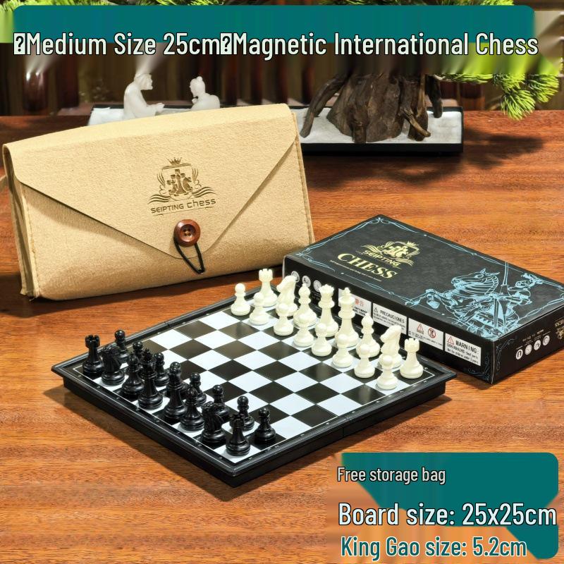 SEIPTING 32cm Foldable Magnetic Chess Set with Storage Bag Dimensions as shown
SEIPTING 32cm Foldable Magnetic Chess Set with Storage Bag Dimensions as shown