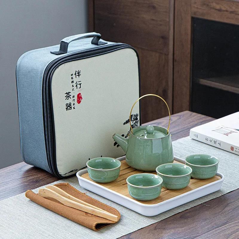 Portable 1 Pot 4 Cup Travel Tea Set with Convenient Square Shaped Bag
Portable 1 Pot 4 Cup Travel Tea Set with Convenient Square Shaped Bag