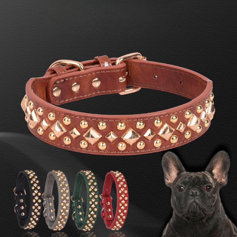 Leather Dog Collar Large Medium and Small Dog Outdoor Dog Leash Anti Bite Golden Rivet Pet Collar XS: 32*2.5CM
Leather Dog Collar Large Medium and Small Dog Outdoor Dog Leash Anti Bite Golden Rivet Pet Collar XS: 32*2.5CM