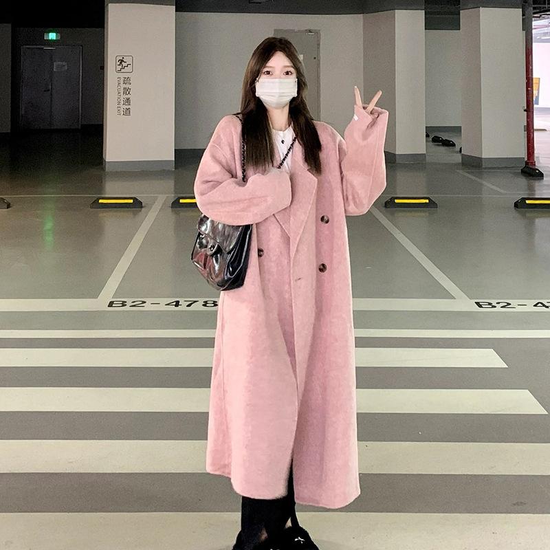 Loose and lazy wind soft waxy fine wool double-sided woolen coat coat XS розовый
Loose and lazy wind soft waxy fine wool double-sided woolen coat coat XS розовый