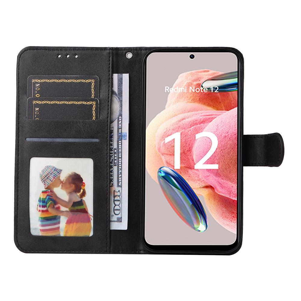 For Xiaomi Redmi Note 12 4G Calf Texture Leather Phone Case Stand Wallet Phone Cover with Strap Black
For Xiaomi Redmi Note 12 4G Calf Texture Leather Phone Case Stand Wallet Phone Cover with Strap Black