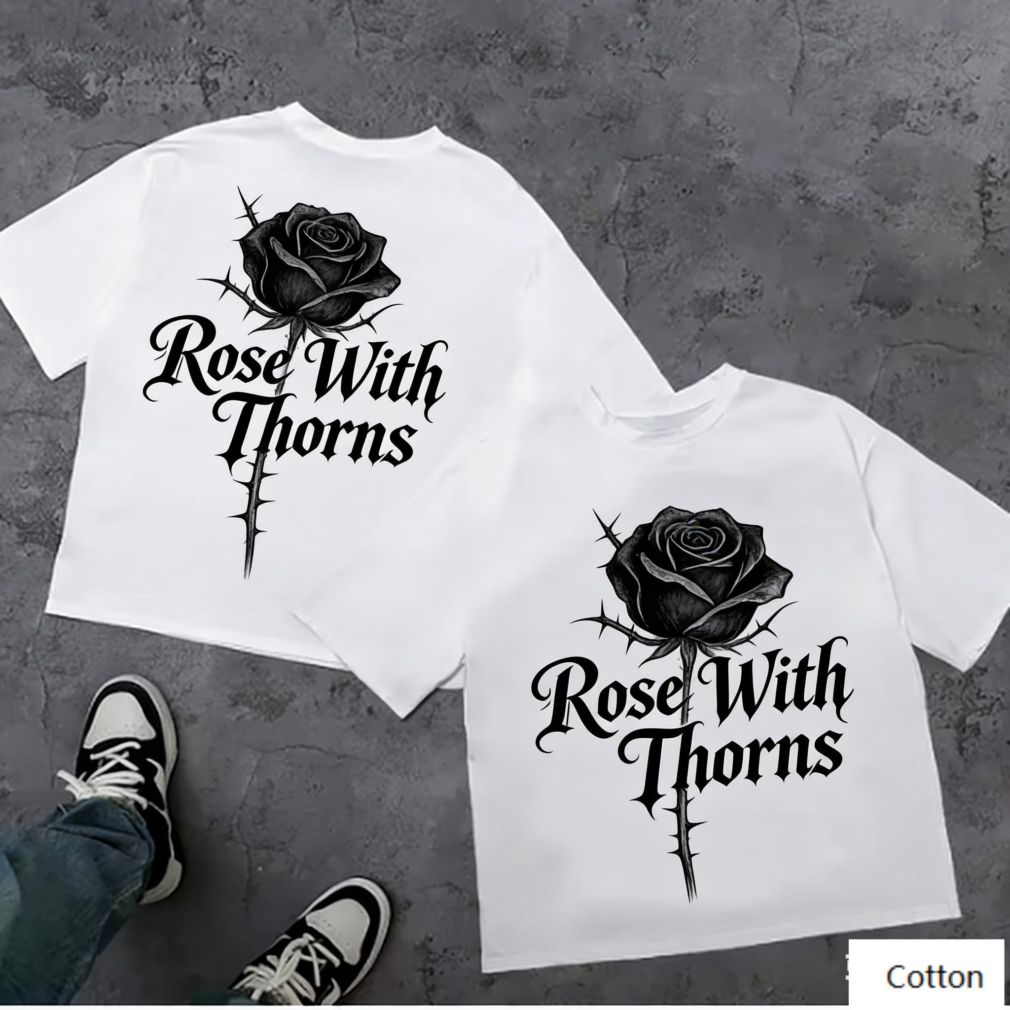 Dark Gothic Street Style Unisex Cotton TShirt with Thorn Rose Print SkinFriendly Cotton Material Regular Fit for Trendsetter M
Dark Gothic Street Style Unisex Cotton TShirt with Thorn Rose Print SkinFriendly Cotton Material Regular Fit for Trendsetter M