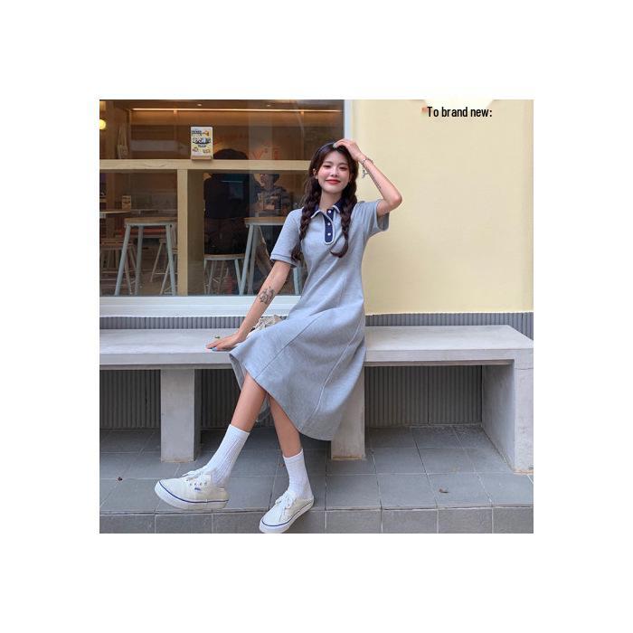 Платье миди с пышными рукавами в стиле колледжа и воротником для женщин M серый
Платье миди с пышными рукавами в стиле колледжа и воротником для женщин M серый