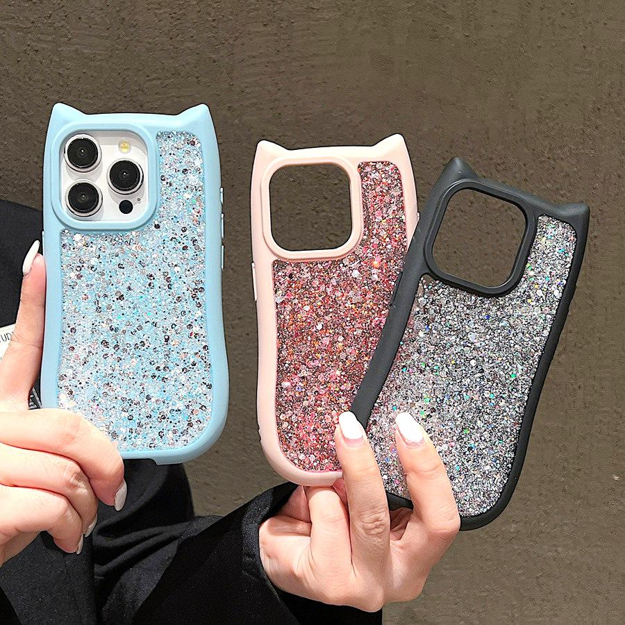 Luxury Glitter 3D Cat Ear Phone Case for iPhone 16/15/14/13/12/11 Pro Max Shockproof Protective Cover with Dripping Glue Sparkle Powders iPhone 16 чорний
Luxury Glitter 3D Cat Ear Phone Case for iPhone 16/15/14/13/12/11 Pro Max Shockproof Protective Cover with Dripping Glue Sparkle Powders iPhone 16 чорний