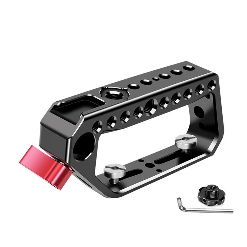 Aluminum Alloy Top Handle Grip DSLR Camera Cage with Double Cold Shoe Mounts 1/4 /3/8 Hole For Accessory Compatibility 1
Aluminum Alloy Top Handle Grip DSLR Camera Cage with Double Cold Shoe Mounts 1/4 /3/8 Hole For Accessory Compatibility 1