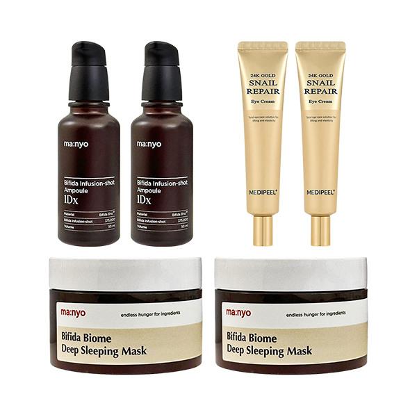 MANYO FACTORY Infusion Shot Ampoule 50ml x2 + Deep Sleeping Mask 100ml x2 + Medipeel 24K Gold Eye Cream 40ml x2
MANYO FACTORY Infusion Shot Ampoule 50ml x2 + Deep Sleeping Mask 100ml x2 + Medipeel 24K Gold Eye Cream 40ml x2