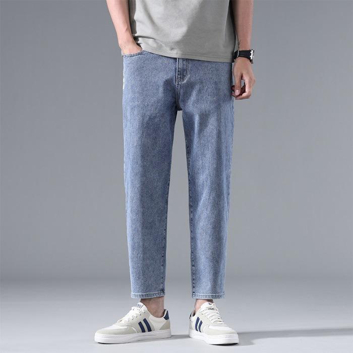 Новые мужские брюки на весну и лето, облегающие и тонкие брюки с маленькими штанинами, джинсы в корейском стиле 36
Новые мужские брюки на весну и лето, облегающие и тонкие брюки с маленькими штанинами, джинсы в корейском стиле 36