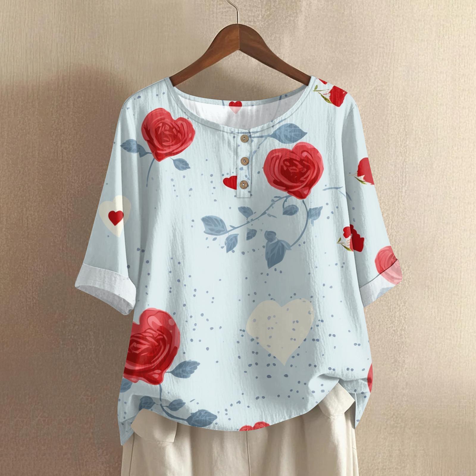 Women s Valentine s Day Printed Casual Mid Sleeved Round Neck Cotton And Linen Top M
Women s Valentine s Day Printed Casual Mid Sleeved Round Neck Cotton And Linen Top M