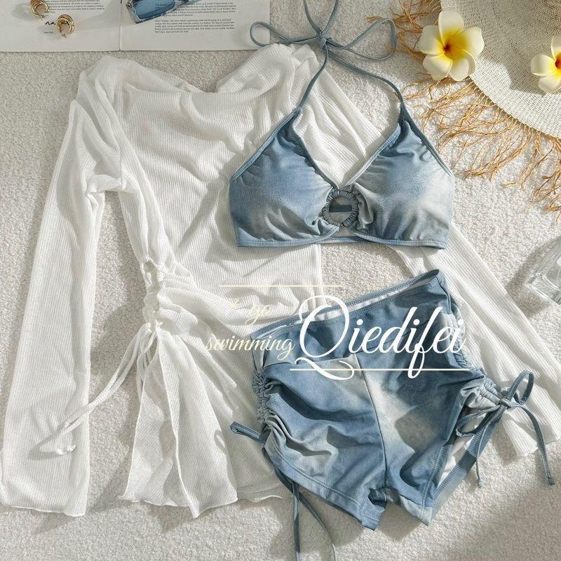 Denim Girl American Bikini Set: 3-Piece Swimsuit with Whitening & Slimming Features, Perfect for Beach Vacations with 2-Piece Long Sleeve Option. XL
Denim Girl American Bikini Set: 3-Piece Swimsuit with Whitening & Slimming Features, Perfect for Beach Vacations with 2-Piece Long Sleeve Option. XL