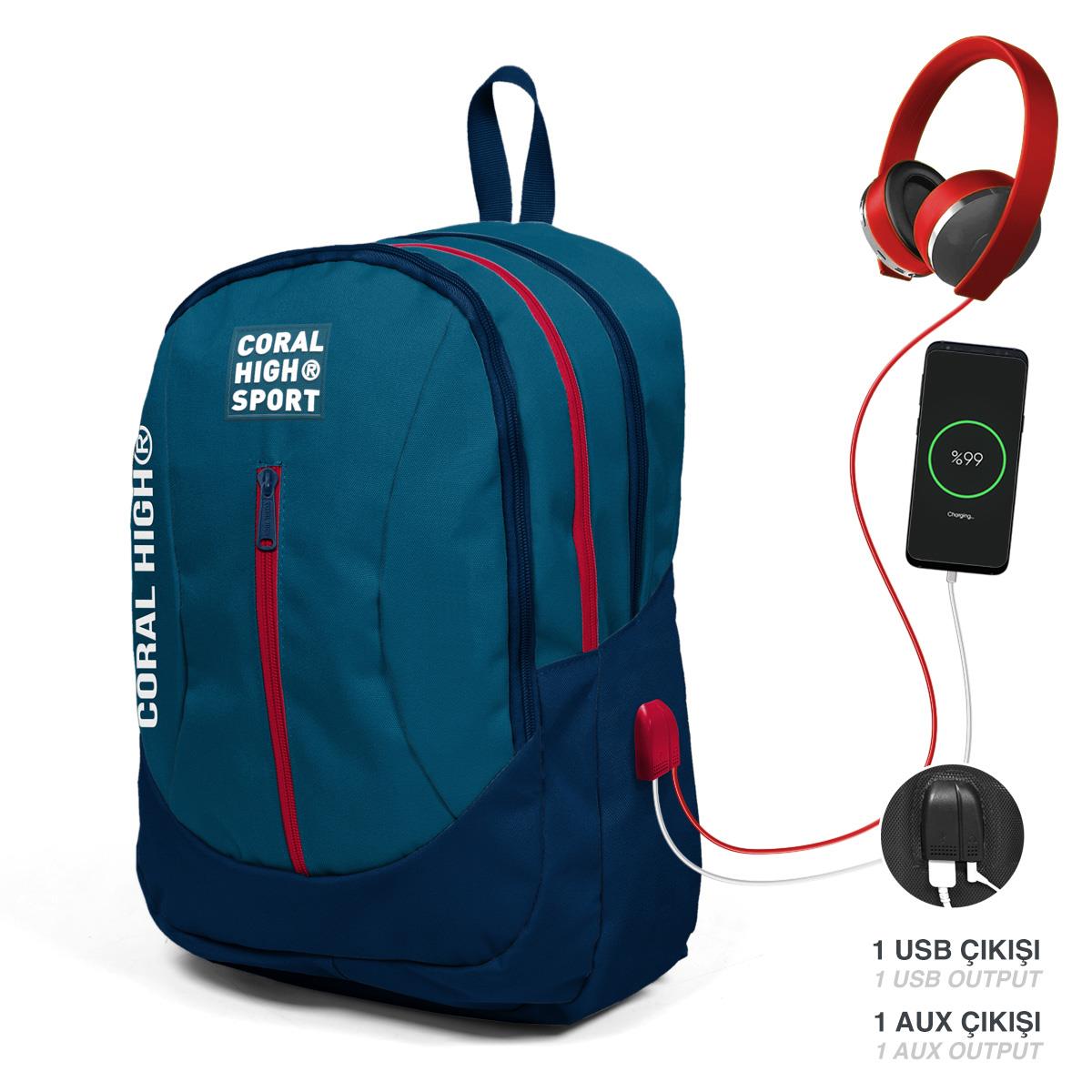 Рюкзак Coral High Sport Indigo, темно-синий, с четырьмя отделениями, зарядкой через USB и розеткой для наушников 23448
Рюкзак Coral High Sport Indigo, темно-синий, с четырьмя отделениями, зарядкой через USB и розеткой для наушников 23448