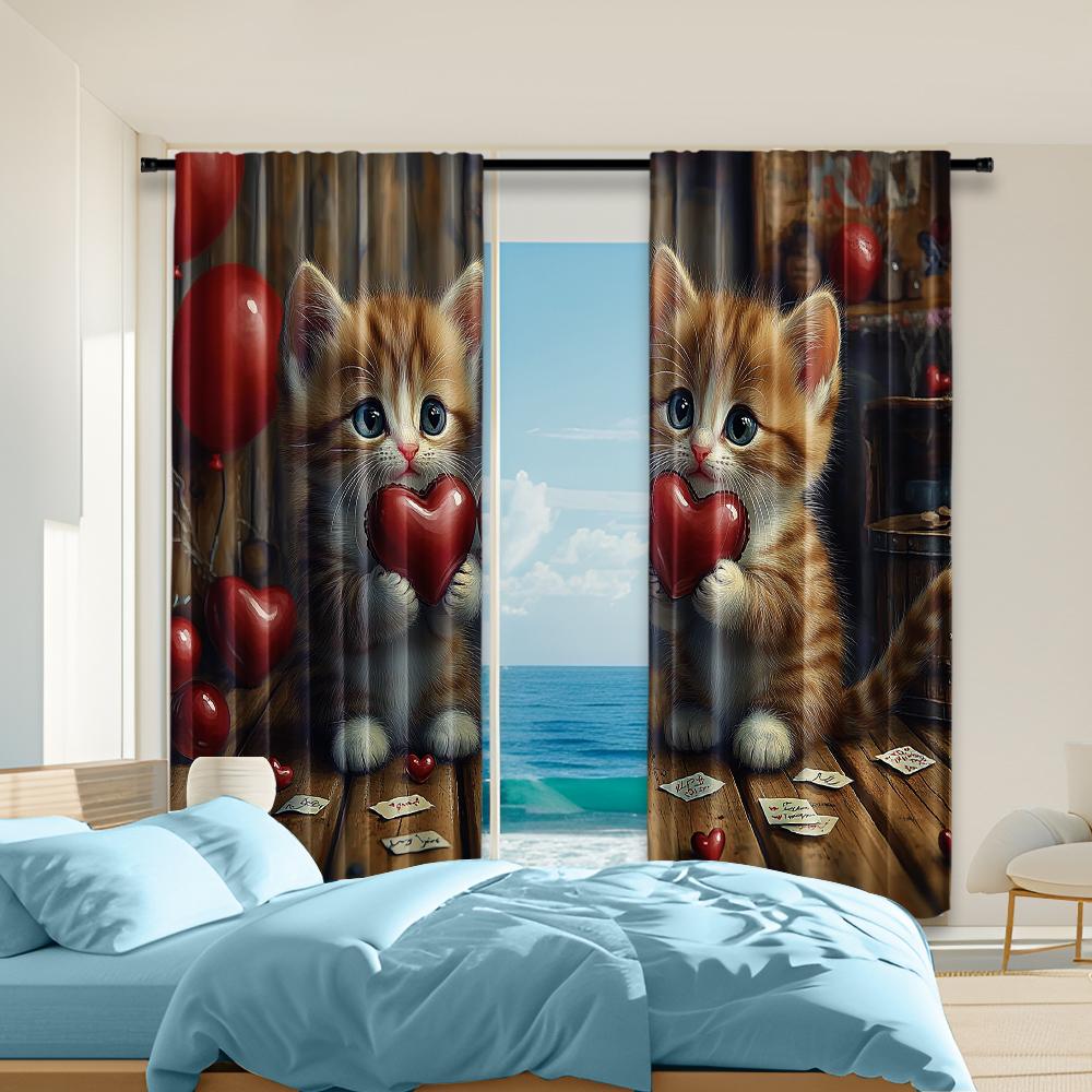 2 pcs versatile polyester transparent curtains for home decoration Chocolate Kitten for use in bedrooms and living rooms 100*130 HOOK 1pcs
2 pcs versatile polyester transparent curtains for home decoration Chocolate Kitten for use in bedrooms and living rooms 100*130 HOOK 1pcs