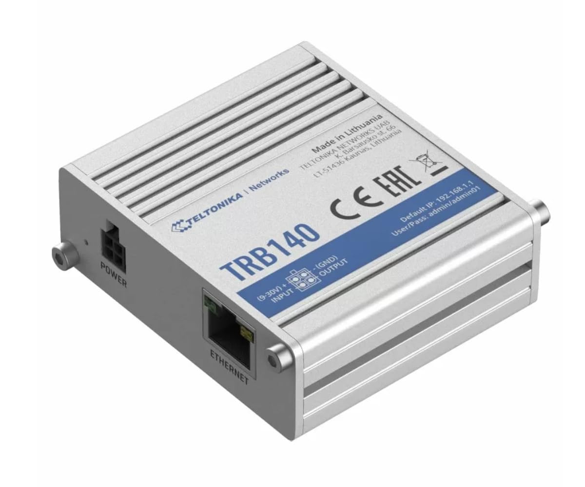 TELTONIKA TRB140 2G до 150 промисловий високоміцний LTE маленький і простий сумісний із промисловим зв’язком Modbus Сумісність з ОС OpenWrt Linux
TELTONIKA TRB140 2G до 150 промисловий високоміцний LTE маленький і простий сумісний із промисловим зв’язком Modbus Сумісність з ОС OpenWrt Linux