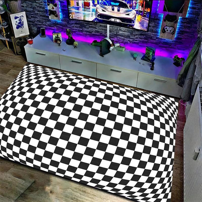 Optical Illusion 3D Abstract Checkered Wave Spiral Mat Visual Impact Non-slip Carpet Rug for Gaming Living Room Home Decoration 40X60CM
Optical Illusion 3D Abstract Checkered Wave Spiral Mat Visual Impact Non-slip Carpet Rug for Gaming Living Room Home Decoration 40X60CM