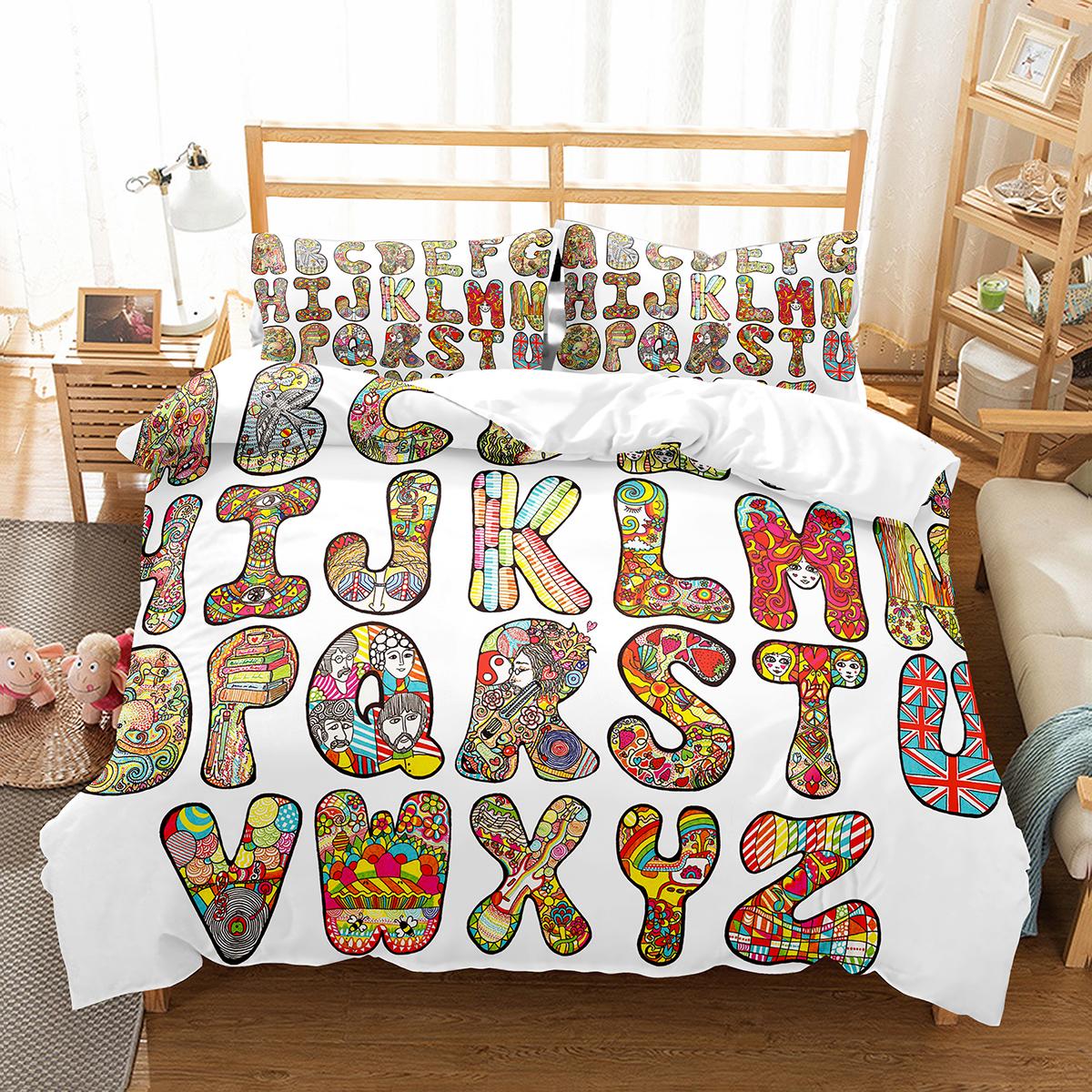 Alphabet Duvet Cover Set Colourful Letter Pattern Polyester Comforter Cover King Queen Full Size For Kids Boys Girls Bedding Set EU single(135x200cm)
Alphabet Duvet Cover Set Colourful Letter Pattern Polyester Comforter Cover King Queen Full Size For Kids Boys Girls Bedding Set EU single(135x200cm)