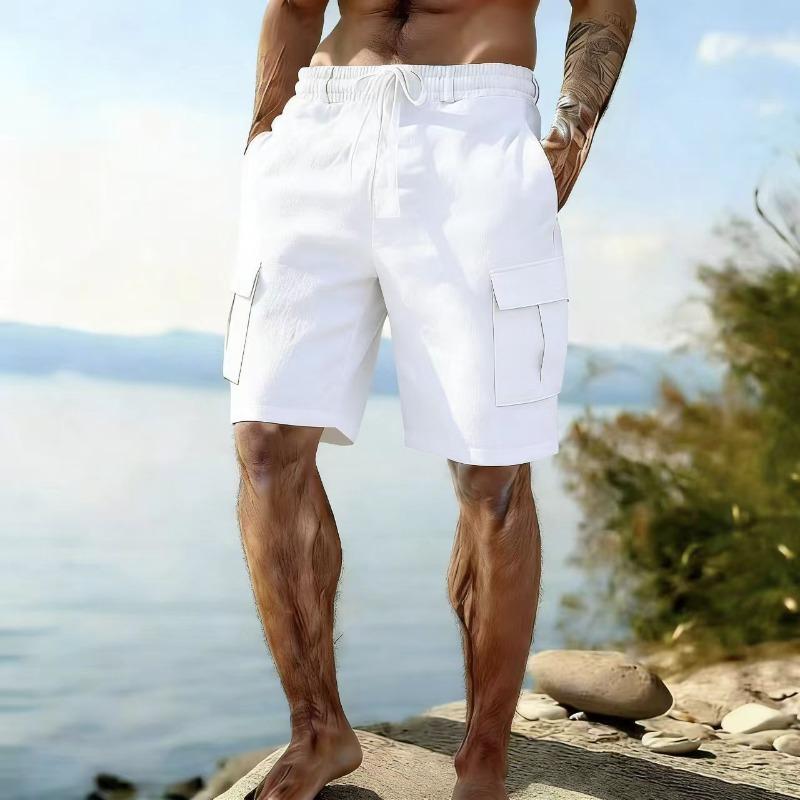 Men s White Drawstring Cargo Shorts Elastic Waist Casual Shorts with Side Pockets S білий
Men s White Drawstring Cargo Shorts Elastic Waist Casual Shorts with Side Pockets S білий