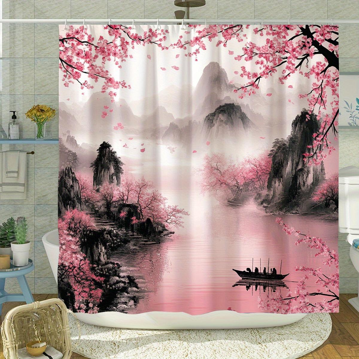Twilight Peach Blossom Shower Curtain - Cold River Solitary Shadow Design, Waterproof Polyester, All-Season Bathroom Decor W60H190(CM)-1 Pcs
Twilight Peach Blossom Shower Curtain - Cold River Solitary Shadow Design, Waterproof Polyester, All-Season Bathroom Decor W60H190(CM)-1 Pcs