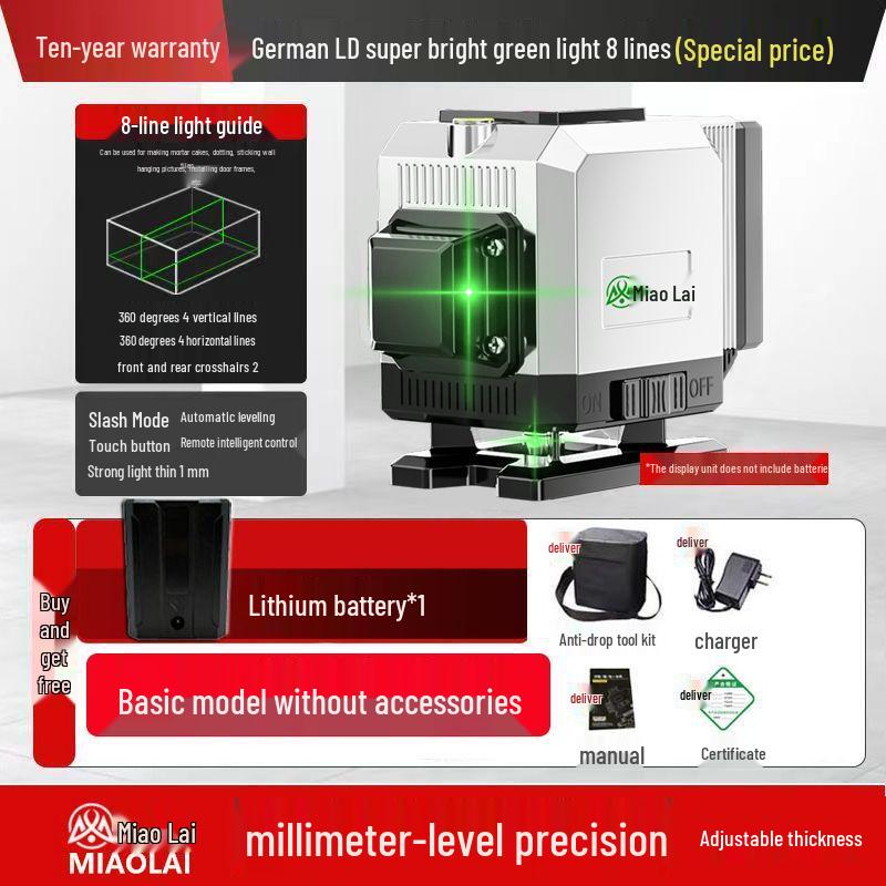 2023 High-Precision 12-Line Infrared Automatic Leveling Line Projector, Wall & Floor Mounted, Germany
2023 High-Precision 12-Line Infrared Automatic Leveling Line Projector, Wall & Floor Mounted, Germany
