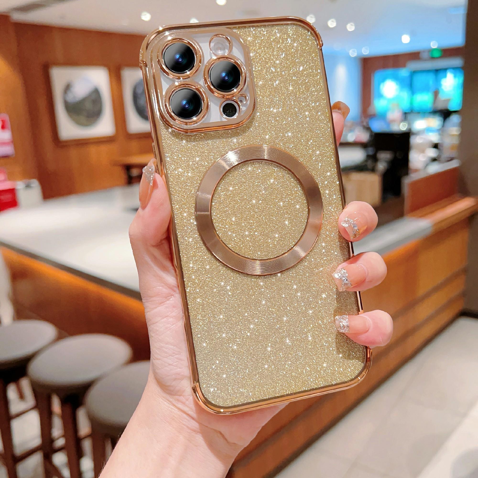 For iPhone 16 Pro Case Electroplating Glitter TPU Clear Phone Cover Compatible with MagSafe Gold
For iPhone 16 Pro Case Electroplating Glitter TPU Clear Phone Cover Compatible with MagSafe Gold