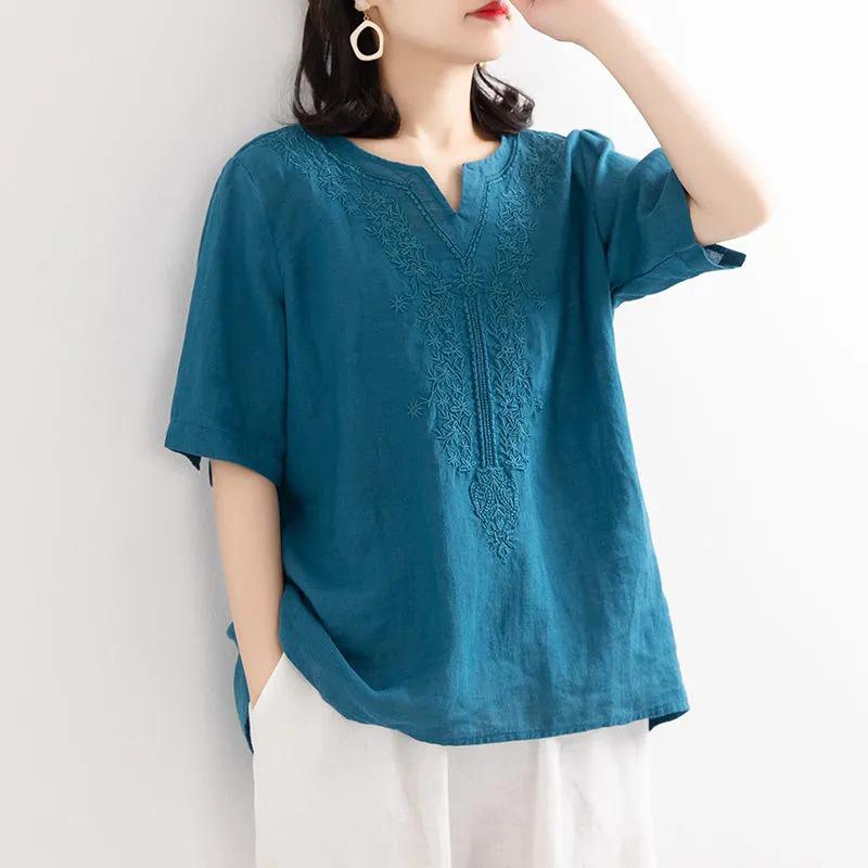 Women s Cotton Linen Solid Color Short Sleeve T-Shirt - 2024 Summer Trendy Loose Retro Top L (50-57.5kg)
Women s Cotton Linen Solid Color Short Sleeve T-Shirt - 2024 Summer Trendy Loose Retro Top L (50-57.5kg)