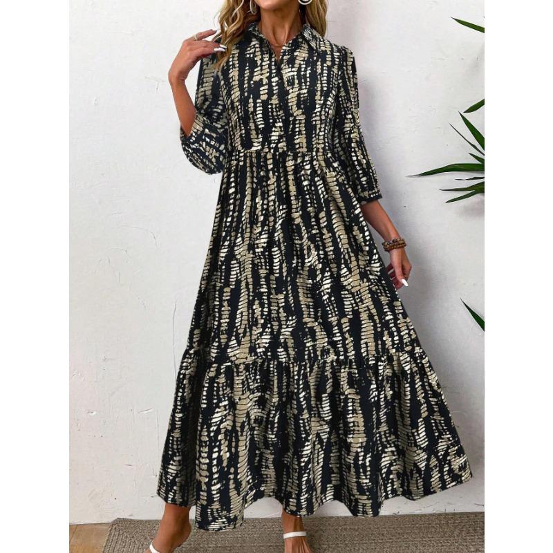 Женское платье с принтом на талии, воротником-поло, длинными рукавами, платье на пуговицах XL чёрный
Женское платье с принтом на талии, воротником-поло, длинными рукавами, платье на пуговицах XL чёрный