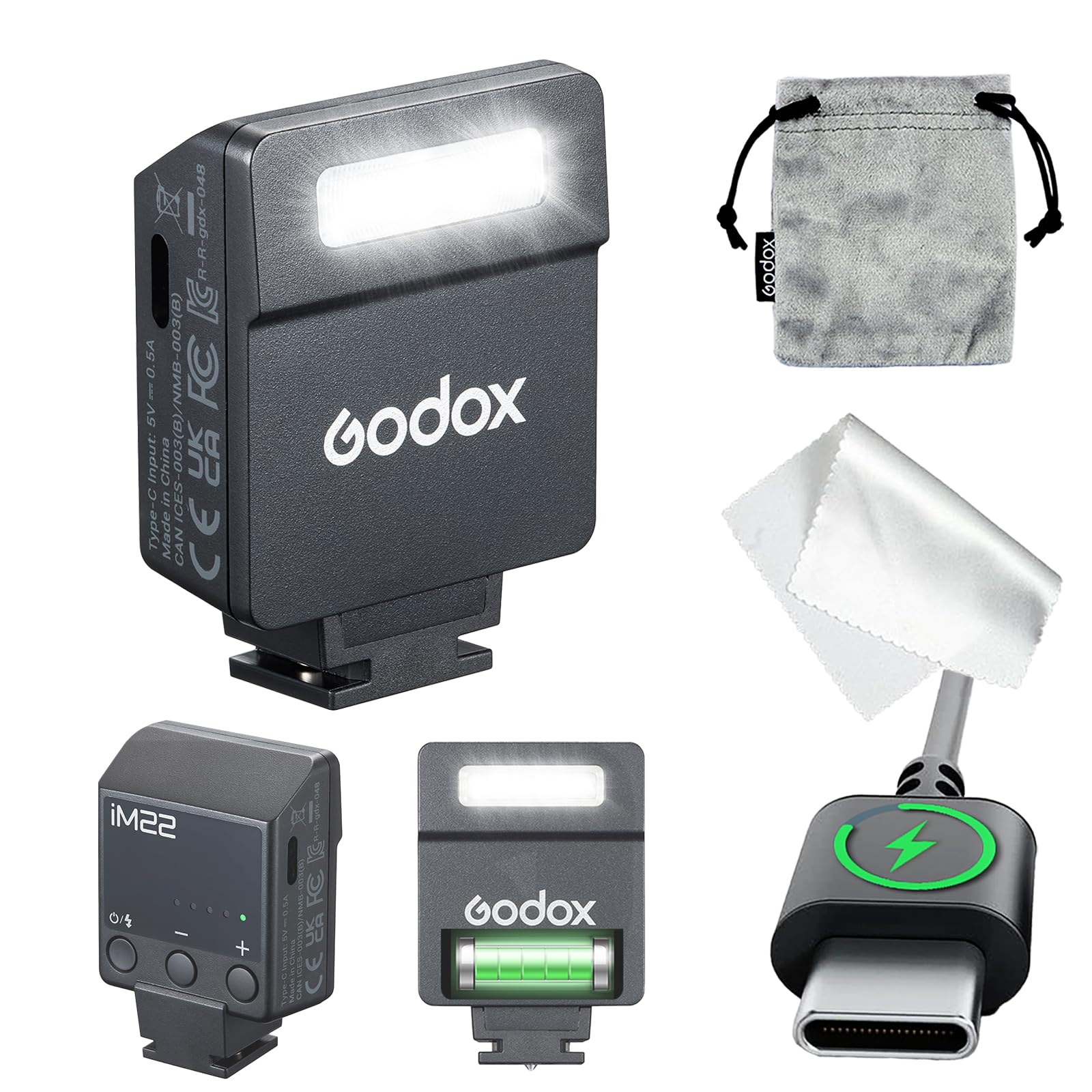 Godox IM22 Camera Flash Manual Flash Mini Flash for Canon Sony Nikon Fuji Olympus Ricoh GR3, 3 seconds cycle time, 5 power levels
Godox IM22 Camera Flash Manual Flash Mini Flash for Canon Sony Nikon Fuji Olympus Ricoh GR3, 3 seconds cycle time, 5 power levels