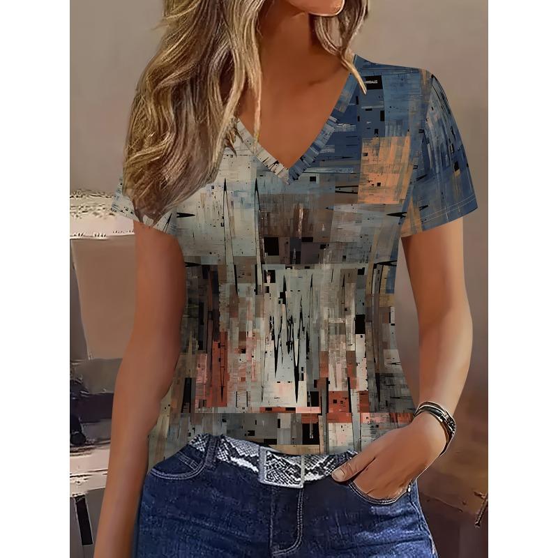 Full Print Breathable V-neck Short Sleeved T-shirt for Casual and Fashionable Women XL
Full Print Breathable V-neck Short Sleeved T-shirt for Casual and Fashionable Women XL