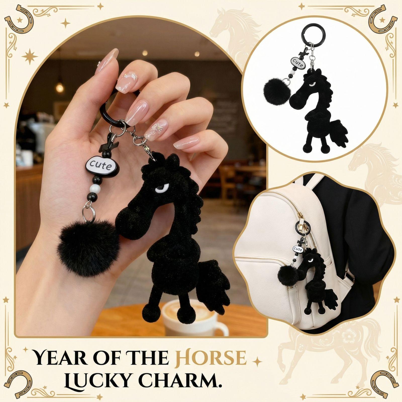 Horse Mascot Pendant, Girls Backpack Ornament One Size чёрный
Horse Mascot Pendant, Girls Backpack Ornament One Size чёрный