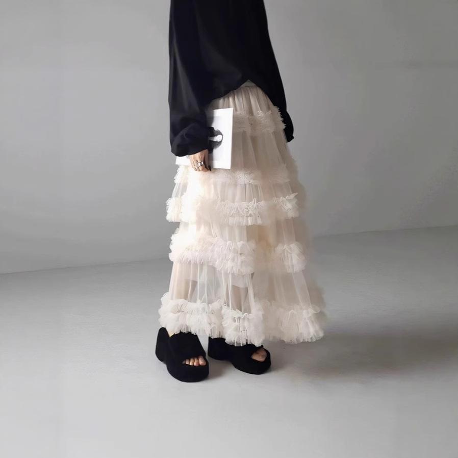 Japanese Style Spring/Summer Women s A-Line Midi Skirt with Anti-Exposure Hand-Stitched Three-Layer Net Yarn S
Japanese Style Spring/Summer Women s A-Line Midi Skirt with Anti-Exposure Hand-Stitched Three-Layer Net Yarn S