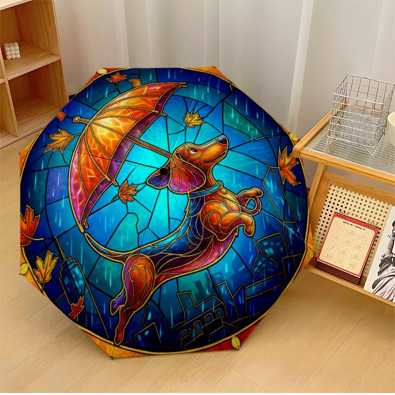 Dachshund Among Colorful Flowers Printed umbrella windproof folding umbrella portable sun and rain umbrella suitable for gifting
Dachshund Among Colorful Flowers Printed umbrella windproof folding umbrella portable sun and rain umbrella suitable for gifting