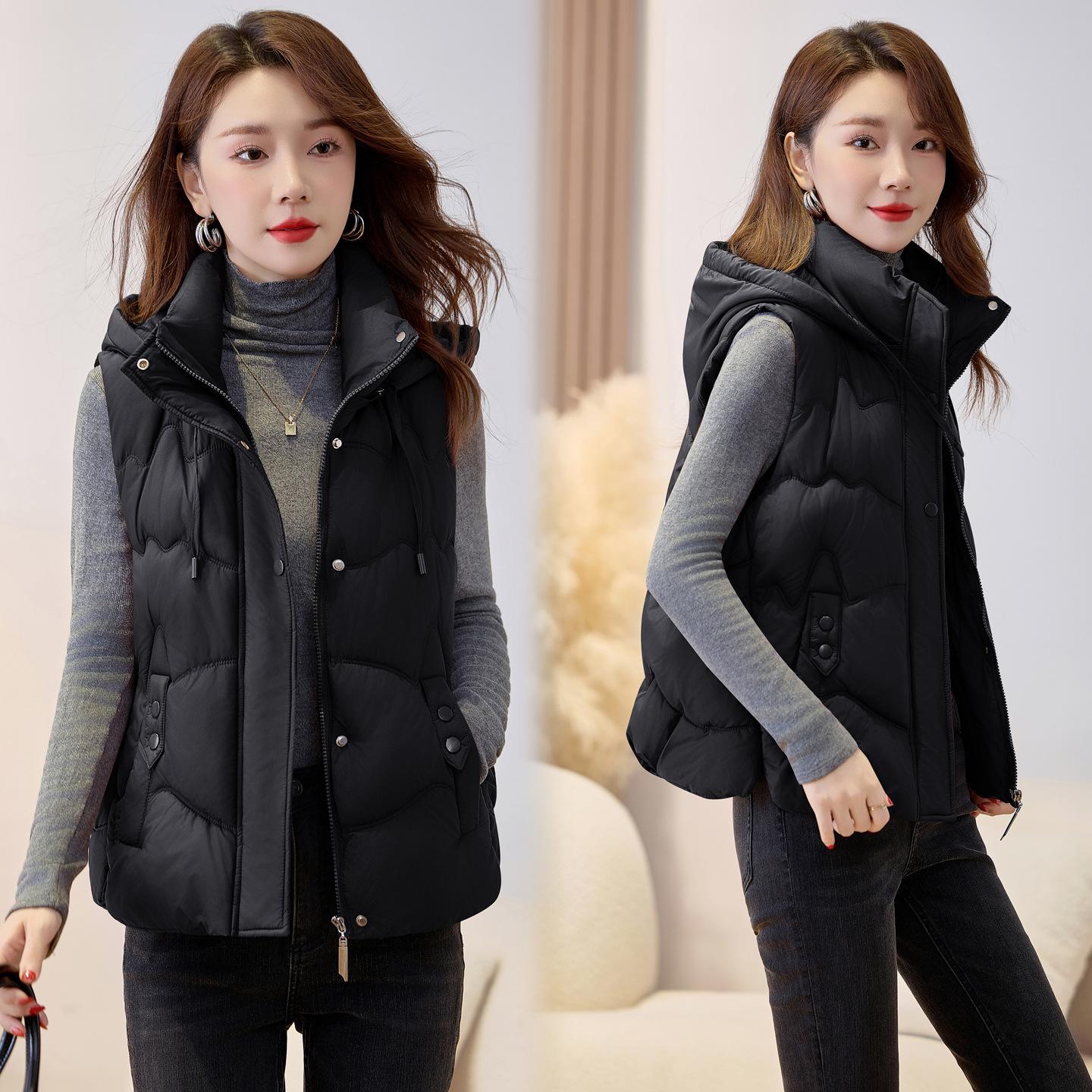New Autumn/Winter Women s Lightweight Sleeveless Vest Jacket Hooded Solid Color Thickened Warm Sports Casual Loose Lightweight Jacket XXXL чорний
New Autumn/Winter Women s Lightweight Sleeveless Vest Jacket Hooded Solid Color Thickened Warm Sports Casual Loose Lightweight Jacket XXXL чорний