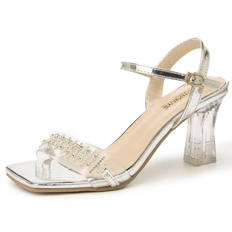 Summer new fairy wind word with rhinestone gold square head sandals female open toe sexy sparkling high heels 37 прозорий
Summer new fairy wind word with rhinestone gold square head sandals female open toe sexy sparkling high heels 37 прозорий