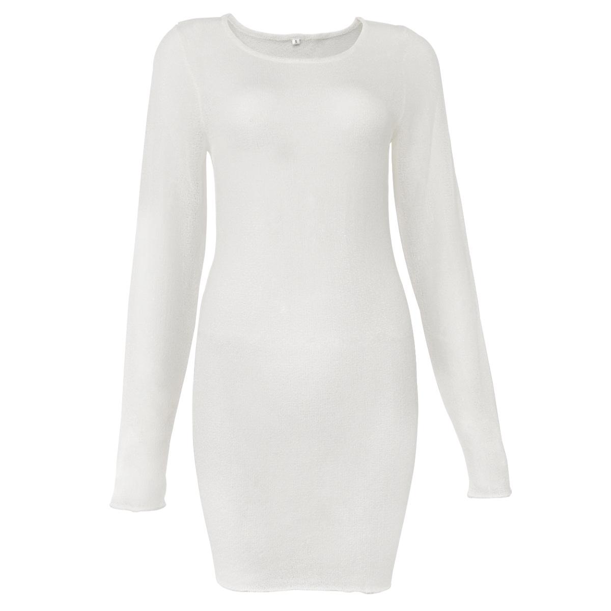 Европейское и американское женское прозрачное трикотажное короткое платье - Сексуальное, с круглым вырезом, с длинным рукавом Large грязно-белый
Европейское и американское женское прозрачное трикотажное короткое платье - Сексуальное, с круглым вырезом, с длинным рукавом Large грязно-белый