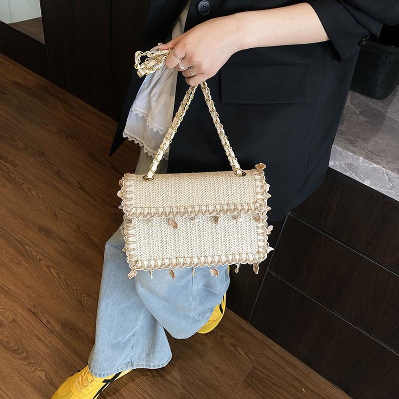 Bag Women s Straw Woven Temperament Chain Shoulder Cross-body Personality Seaside Vacation Small Square
Bag Women s Straw Woven Temperament Chain Shoulder Cross-body Personality Seaside Vacation Small Square