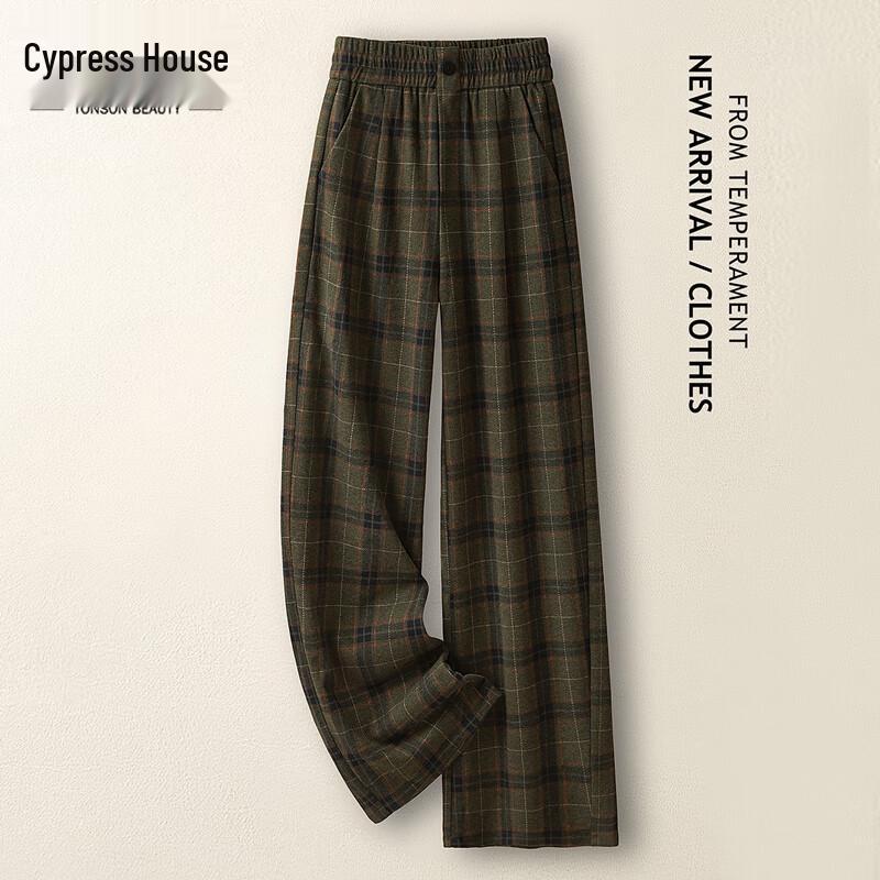 Sibaishe Women s Retro Plaid Elastic Waist Wide-leg Pants L
Sibaishe Women s Retro Plaid Elastic Waist Wide-leg Pants L