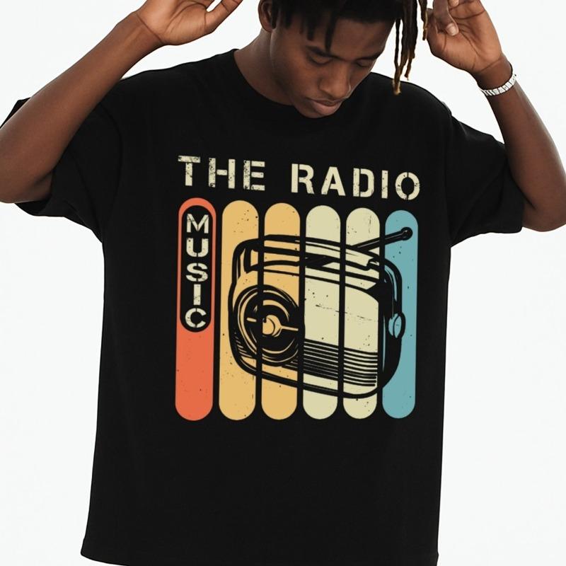 European sizes Retro Radio Music Tee Men T Shirt Black Summer Funny Printed T-shirts, Fashionable Outerwear Fashionable Summer T-shirt 4XL
European sizes Retro Radio Music Tee Men T Shirt Black Summer Funny Printed T-shirts, Fashionable Outerwear Fashionable Summer T-shirt 4XL