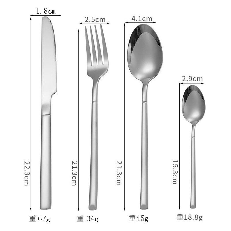 Stainless Steel Flatware Set 4 Pieces Knife Fork Spoon Small Spoon Durable Cutlery for Dining Kitchen Use One Size
Stainless Steel Flatware Set 4 Pieces Knife Fork Spoon Small Spoon Durable Cutlery for Dining Kitchen Use One Size