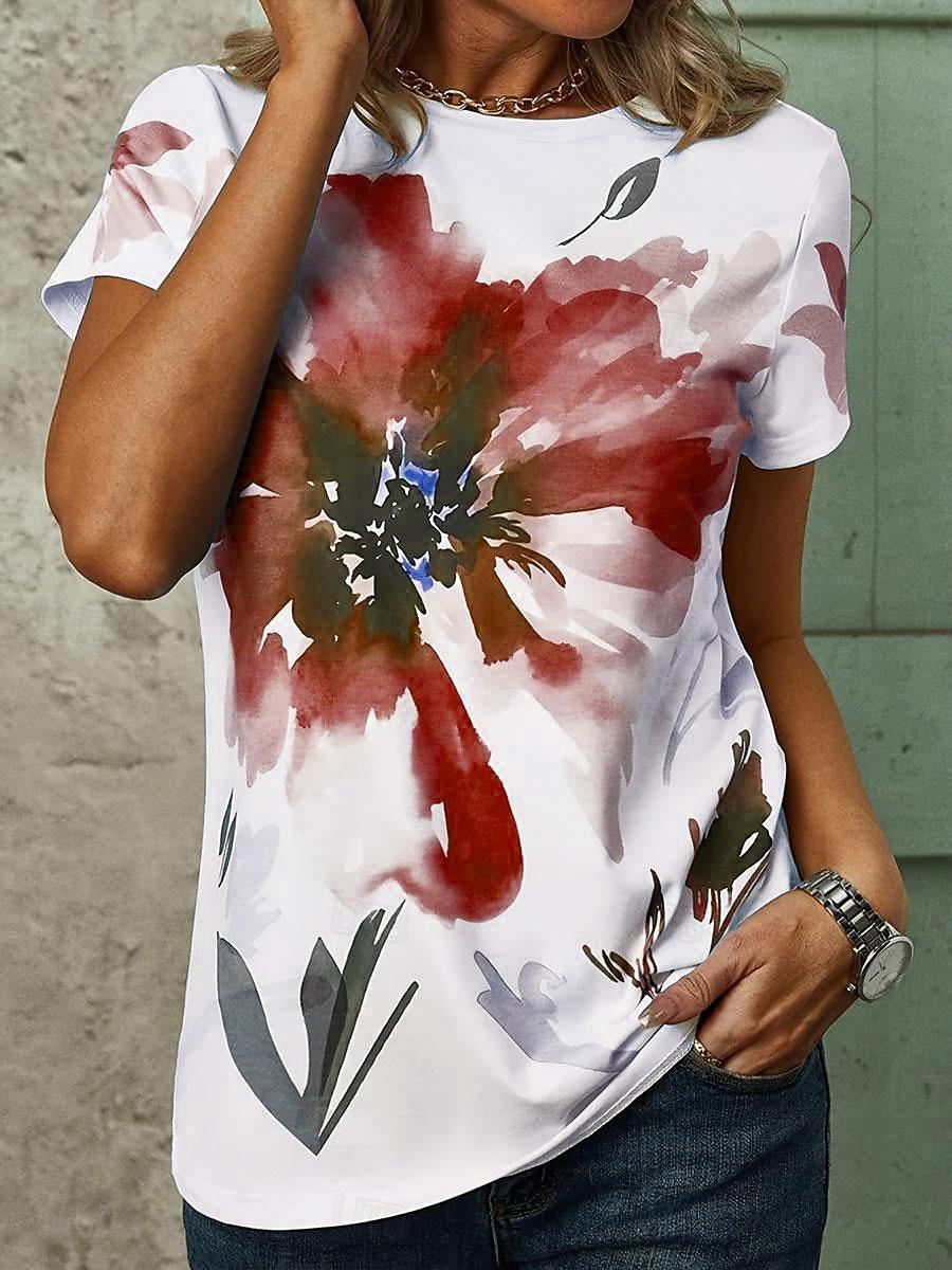 Women s T-shirt Floral Print V-Neck Short Sleeve Casual Top Blush Navy Multi-size Spring Summer Daily Wear Comfortable Blouse 2XL
Women s T-shirt Floral Print V-Neck Short Sleeve Casual Top Blush Navy Multi-size Spring Summer Daily Wear Comfortable Blouse 2XL