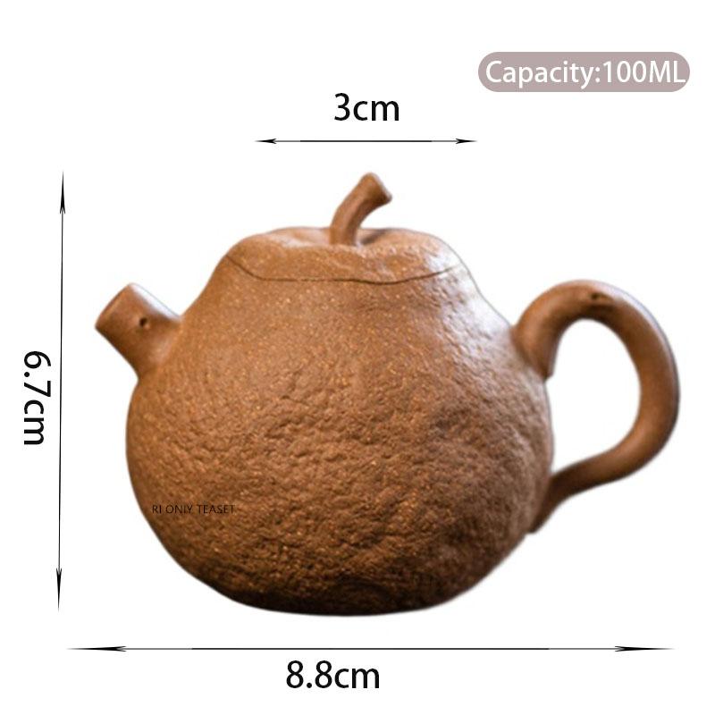 100ml Yixing Purple Clay Teapot Creative Handmade Orange Shape Tea Pot Small Capacity Famous Zisha Kettle Chinese Tea Set
100ml Yixing Purple Clay Teapot Creative Handmade Orange Shape Tea Pot Small Capacity Famous Zisha Kettle Chinese Tea Set